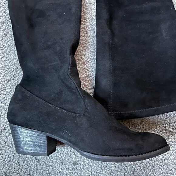 DOLCE VITA Womens Black Comfort Stretch Pointy Toe Block Heel Over the knee boot - Picture 3 of 7